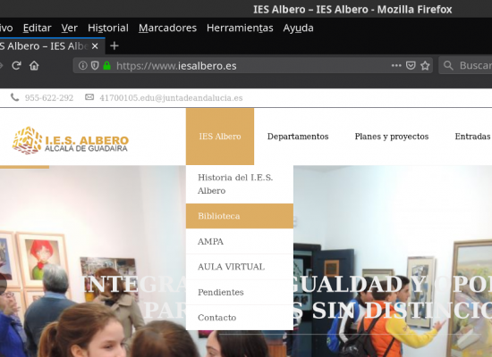 Cómo consultar los libros disponibles en la biblioteca del IES Albero desde la web del centro